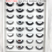 Cils russes en fibres végétales DC12, même effet que les extensions de cils, cils russes volumineux à courbure profonde, bande de cils, cils en forme d'aile