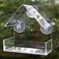 Mangeoire à oiseaux portable en acrylique durable, transparente, pour jardin extérieur, mangeoire à graines pour oiseaux sauvages, vue sur la fenêtre, accessoires de nourrissage pour oiseaux suspendus
