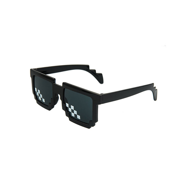 Black Mosaic Sun Glasses for Women and Men Funny Eyeglasses with PC Frame for Life's Party