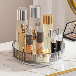 Étagère rotative de rangement cosmétique Jiasheng à 3 niveaux, organiseur de maquillage en plastique transparent pour produits de soin de la peau dans la salle de bain - Product Image 4