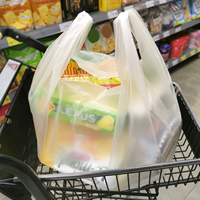 Sac de t-shirt en plastique biodégradable écologique imprimé personnalisé de supermarché d'épicerie de haute qualité