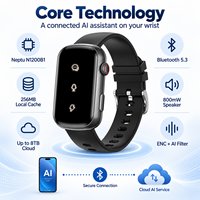 Bracelet intelligent avec 5 jours d'autonomie, chargement magnétique, étanchéité IP67, enregistrement vocal IA, transcription et interaction vocale pour les voyages d'affaires
