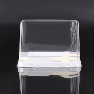 ACCEPT CUSTOM Square Transparent Plastic Blister Box with fork for Birthday Cake