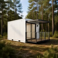 Maison conteneur de luxe extensible de 20 pieds, mini-maison préfabriquée, unité modulaire ADU pour suite d'hôtes de jardin avec balcon, terrasse et pont