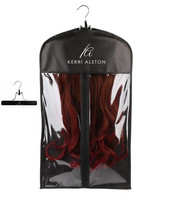 Porte-extension de cheveux Sac de rangement pour extensions de cheveux extra longs Sacs à perruques avec cintre en bois