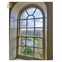Alucasa-marco de aluminio de estilo francés, ventanas con diseño de parrilla, con arco superior, imagen blanca
