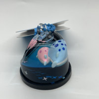 Porte-clés globe à neige liquide, figurine de phoque de dessin animé, en acrylique transparent avec étoiles flottantes et paillettes, pour décoration de téléphone et sac, personnalisable