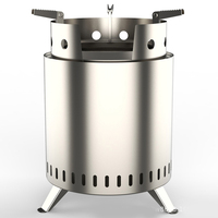 Brasero de table portable à bois, faible émission de fumée, pour camping en extérieur