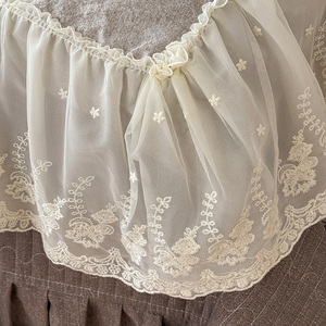 Ensemble de draps de lit en dentelle à double couche de style rétro français, housse de couette saisonnière antique répétée - Product Image 6