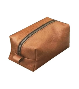 Bolsa de aseo de cuero puro para la venta al por mayor, nuevo diseño, para la exportación, venta desde la India - Product Image 3