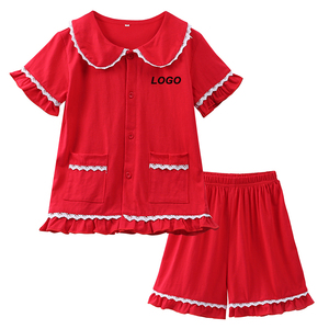 Pigiama Estivo in Cotone per Bambini e Bambine, Set Rosso con Maglietta a Maniche Corte e <span class=keywords><strong>Pantaloncini</strong></span>, Morbido e Traspirante, Set da Notte 2 Pezzi - Product Image 4