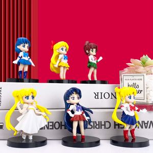 Nuevo Set de 6 Figuras de Acción de Sailor Mars de 7cm, Mayoreo 2025, Figura de PVC de Sailor Moon, Juguete de Anime para Regalo - Product Image 2