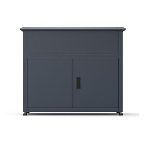 Armoire extérieure moderne en métal personnalisable pour balcon et terrasse, jardinière surélevée en acier galvanisé avec rangement - Product Image 4