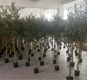 Grand <span class=keywords><strong>olivier</strong></span> artificiel en pot avec <span class=keywords><strong>tronc</strong></span> en plastique détachable et feuilles et fruits réalistes pour la décoration intérieure de l'hôtel. - Product Image 6