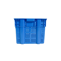 Panier empilable en plastique HDPE perforé et ventilé de 600 mm pour la logistique de la chaîne du froid des légumes, fruits et poissons