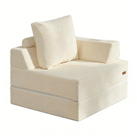 Canapé-lit pliable moderne en chenille pour France, élégant canapé-lit simple multifonctionnel pour salon parisien et usage invité