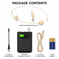 Microphone sans fil discret beige ultra-léger à profil bas pour performance musicale et scénique, idéal pour le théâtre