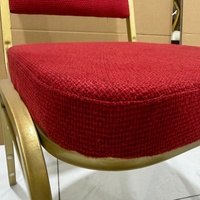 Nouvelle chaise de banquet moderne, durable, avec revêtement en tissu bordeaux, empilable, pour restaurant, décoration de mariage