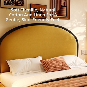 <span class=keywords><strong>Lit</strong></span> en tissu chenille rétro pour la fin de l'été, <span class=keywords><strong>lit</strong></span> double avec rangement coulissant de style mid-century pour chambre principale - Product Image 2