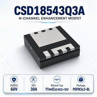 Transistor de puissance SMD CSD18543Q3A N 60V 30A PDFN3.3x3.3-8L à faible Rds(on) pour conversion DC/DC, commande de moteur, éclairage LED et sécurité