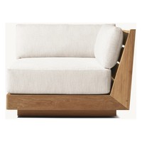 Meubles de jardin, configuration personnalisée, bois de teck massif, canapé modulaire de luxe