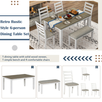 Mobilier de salle à manger en bois massif Offre Spéciale moderne et luxueux ensemble de 4 chaises rembourrées et un banc