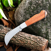 Couteau de greffage Gander de haute qualité, lame en acier inoxydable, manche en bois, couteau à champignons