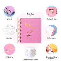 Carnet à spirale A6 avec impression de logo personnalisé, rechargeable, couverture en tissu, fil à coudre, journal quotidien, agenda, planificateur d'usine