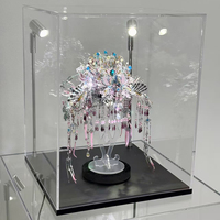 Vitrine d'exposition moderne en acrylique transparent personnalisable DIY, épaisseur du panneau 5 mm, étagère métallique pour figurines, décoration intérieure, marchandises