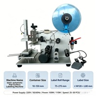 Machine d'étiquetage pneumatique semi-automatique pour bouteilles, sacs plastiques, sachets souples, boîtes, couvercles de bocaux, boîtes, cartes et sacs plats