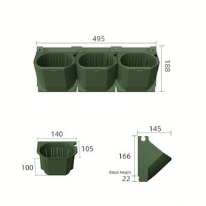 Jardinera Vertical Apilable de Plástico para Pared Exterior, para Hogar y Restaurantes, para Uso Comercial - Product Image 3