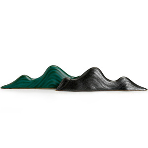 Porte-stylo en céramique rétro Shangyan, forme de montagne verte, cuit à haute température 1300°C, accessoire pour cérémonie du thé - Product Image 5