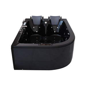 Baignoire de massage acrylique autoportante moderne et confortable à deux places avec appui-tête double et lumière LED <span class=keywords><strong>Jacuzzi</strong></span> - Product Image 1