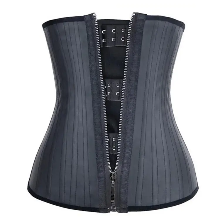High Quality Tummy Control Corset 25 Steel Bones Smooth Latex Waist Trainer Girdle With Zip And Hooks Seamless Body Shaper