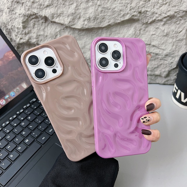 Trend Glossy 3D Shockproof Soft TPU Phone Cases for IPhone 17 16 15 Pro Max 14 Plus 2025 Fashion Smartphone Case