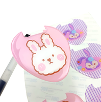 Dôme 3D mignon personnalisé de grande taille étiquette en gel autocollants d'étiquette d'ornement en résine époxy de dessin animé en plastique souple transparent avec colle 3M