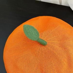 Chapeau béret fille mignon et doux de style japonais grand orange respirant et polyvalent pour les femmes pour l'hiver pour les peintres de fruits - Product Image 6