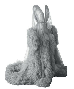 S0301X abito alla moda di alta qualità in Mesh sottile di maternità gonna lunga foto Studio abbigliamento Sexy abito da mattina passerella - Product Image 4