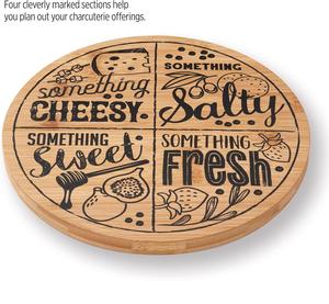 Charcuterie en bambou de qualité supérieure de 10 pouces Lazy Susan pour délices culinaires et blocs à découper pratiques - Product Image 4