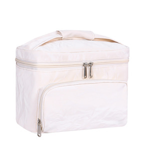 Large Capacity <b>Makeup</b> Bag Waterproof Portable Cosmetic Storage Travel Toiletry <b>Case</b> With Soft Handle Stripe Pattern - Product Image 5