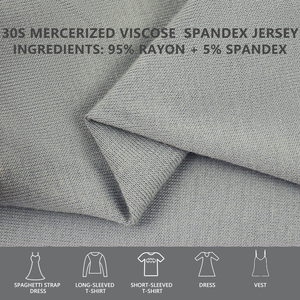 Tissu jersey simple en coton viscose mercerisé 170 g/m² 30s, matière printemps-été pour camisoles, t-shirts et hauts basiques - Product Image 1