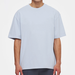 T-shirts Homme Streetwear Décontracté en Gros, Coupe Boxy, Col Rond, Coton Lourd, Épaules Tombantes, Oversize, Modèle Uni - Product Image 1