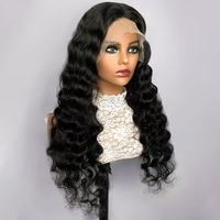 Peluca de encaje frontal de onda suelta profunda, cabello humano con cutícula alineada, sin pegamento, HD, 4x4 13x4, para mujer