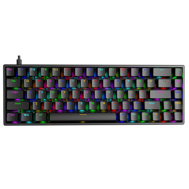 Luminous Mechanical Gaming Keyboard 68 Keys Wired Desktop & Laptop Blue & Red Switches