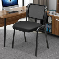 Chaises de conférence de haute qualité empilables, chaises d'attente individuelles de qualité, chaises de réception de bureau noires