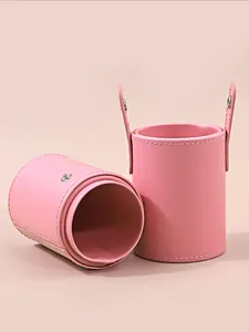 Nouvel ensemble de 15 pinceaux de maquillage roses 2025 avec support de rangement, poils doux pour fond de teint, fard à joues, fard à paupières, maquillage quotidien et de voyage - Product Image 5
