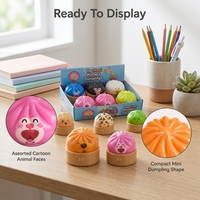 Figurines de collection en forme de ravioli, boîte mystère, visages d'animaux de dessin animé, mini-ensemble de présentation, décoration de bureau, cadeau