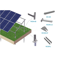 Structure de montage au sol solaire personnalisable en acier au carbone HDG, support de panneau PV pour station solaire en plein champ