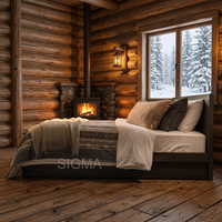 Ensemble de meubles en bois massif haute durabilité pour la maison et l'hôtel : lit, canapé, table et chaise pour la décoration intérieure