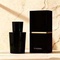 Flacon de parfum 75ml Flacon de parfum en cristal rond noir rouge flacon de parfum en verre cosmétique féminin
